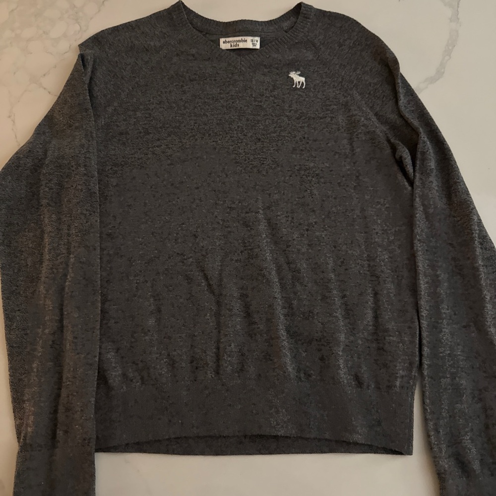 Abercrombie & Fitch Charcoal Gray Crewneck Sweater - Kids